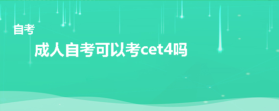 成人自考可以考大学英语四级吗?